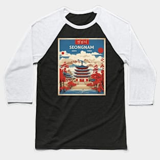 Seongnam South Korea Travel Tourism Retro Vintage Baseball T-Shirt